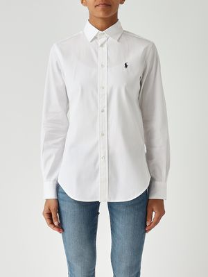1. Damen-Slim-Fit-Hemd aus Baumwolle Weiß