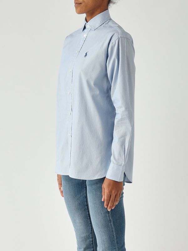 3. Camisa de mujer de corte relajado de algodón Mil rayas-Azul celeste Polo Ralph Lauren 211910743