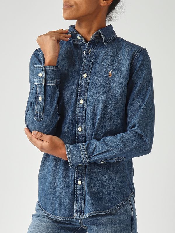 5. Camisa de mujer entallada de denim de algodón Denim Polo Ralph Lauren 211969458