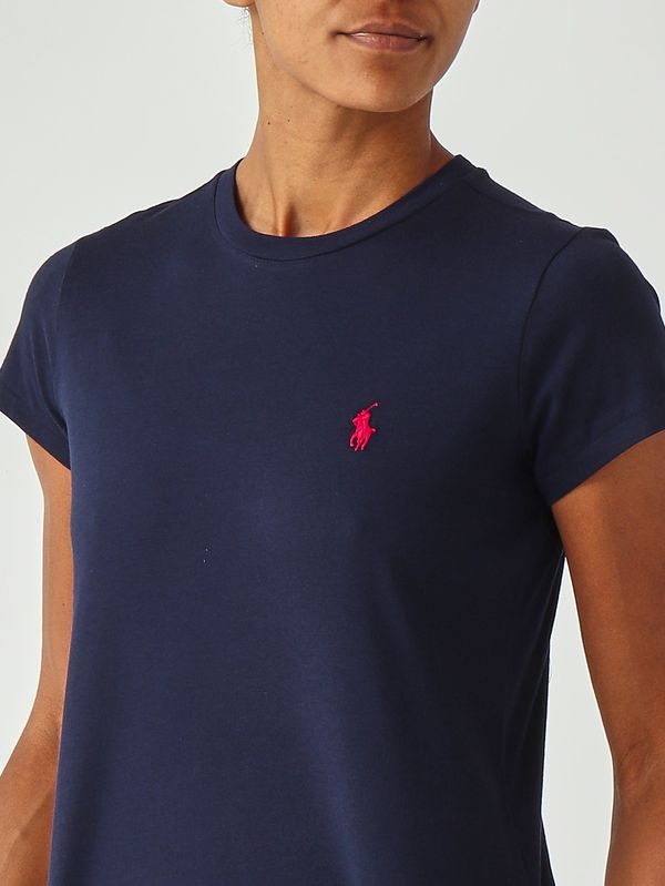 5. Camiseta de mujer entallada de punto de algodón Azul marino Polo Ralph Lauren 211b14605