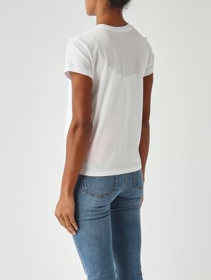 4. T-shirt femme slim fit en jersey de coton Blanc