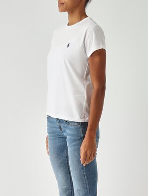 3. T-shirt femme slim fit en jersey de coton Blanc