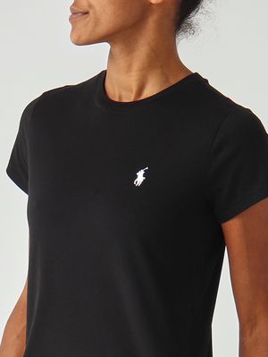 5. Camiseta de mujer entallada de punto de algodón Negro