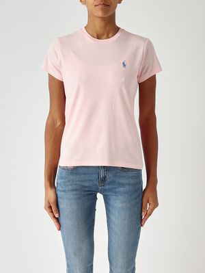 1. Women's slim-fit cotton jersey T-shirt Light Pink
