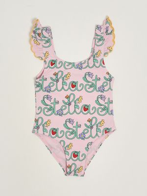 1. Mädchenkostüm aus Stretchmaterial Rosa