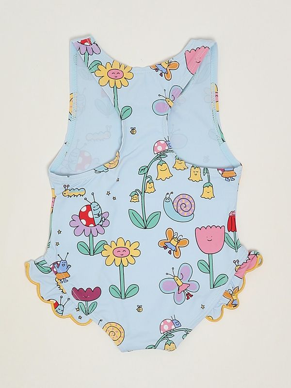 2. Bañador entero para bebé con estampado floral. Azul Stella McCartney tyc029z3588