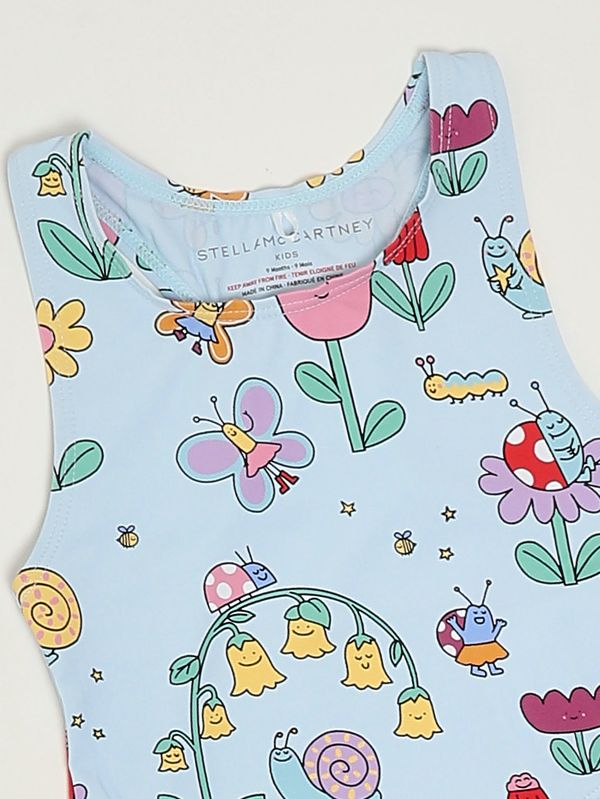 3. Bañador entero para bebé con estampado floral. Azul Stella McCartney tyc029z3588