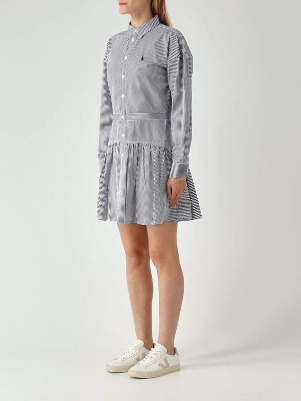 3. Damenkleid aus Baumwolle Weiß-Marineblau Polo Ralph Lauren 211b22754