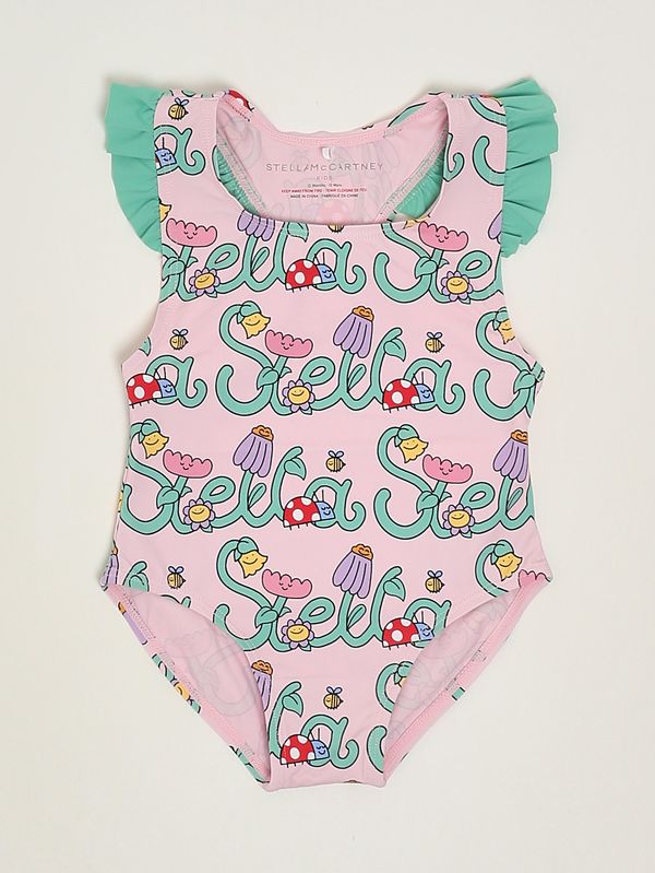 Maillot de bain une pièce pour bébé avec motif floral. Rose Stella McCartney