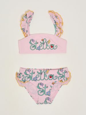 1. Bikini bambina con stampa floreale Rosa