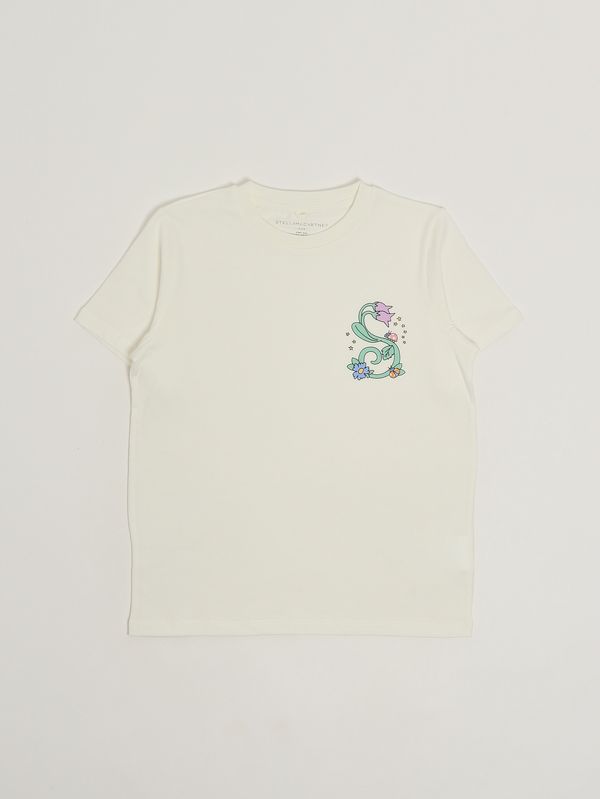 1. Mädchen-T-Shirt aus Bio-Baumwolle Weiß Stella McCartney ty8a21z0434