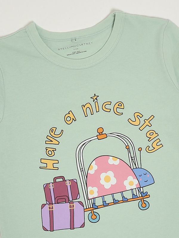 3. Camiseta de niña de algodón Verde agua Stella McCartney ty8a41z0434