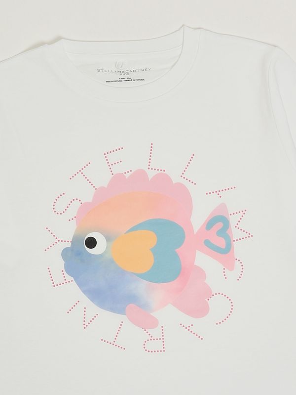 3. Girls' cotton T-shirt White Stella McCartney ty8a61z0434