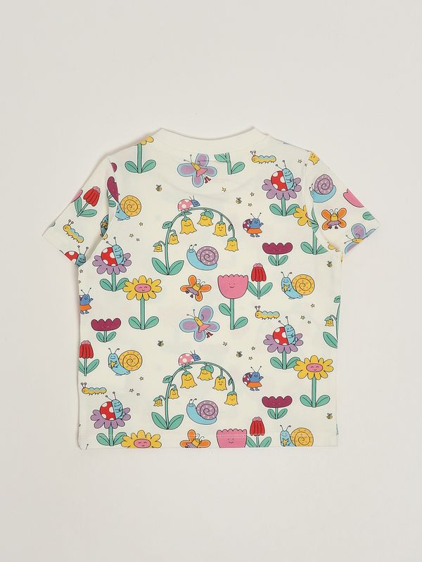 2. Neugeborenen-T-Shirt aus Bio-Baumwolle mit Stretchanteil Weiß-Mehrfarbig Stella McCartney ty8001z3574