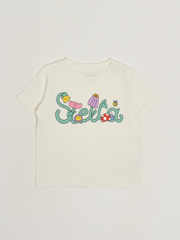 1. T-shirt en coton biologique pour bébé fille Blanc Stella McCartney ty8011z0434