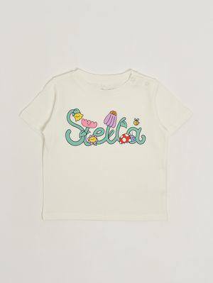 1. T-shirt en coton biologique pour bébé fille Blanc
