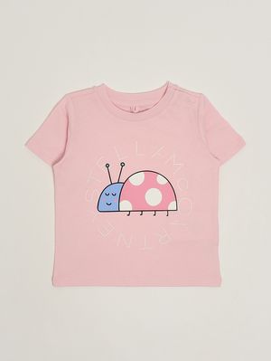 1. T-shirt en coton biologique pour bébé fille Rose