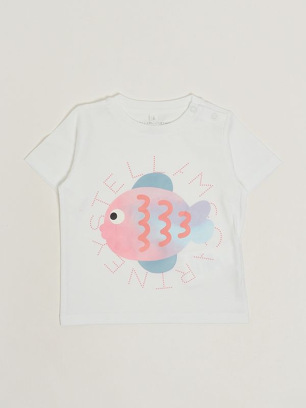 1. Camiseta de algodón para bebé Blanco Stella McCartney ty8061z0434