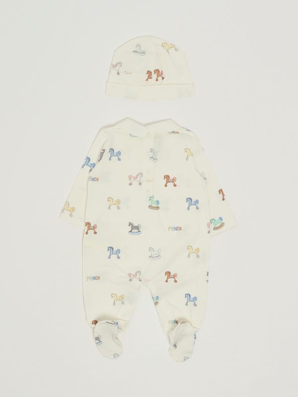 2. Set neonato in cotone stretch Bianco Fendi buk156avw8