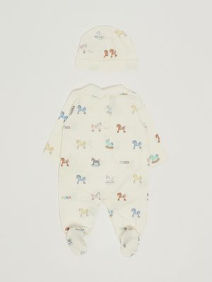 2. Set neonato in cotone stretch Bianco