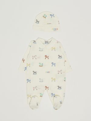 1. Set neonato in cotone stretch Bianco