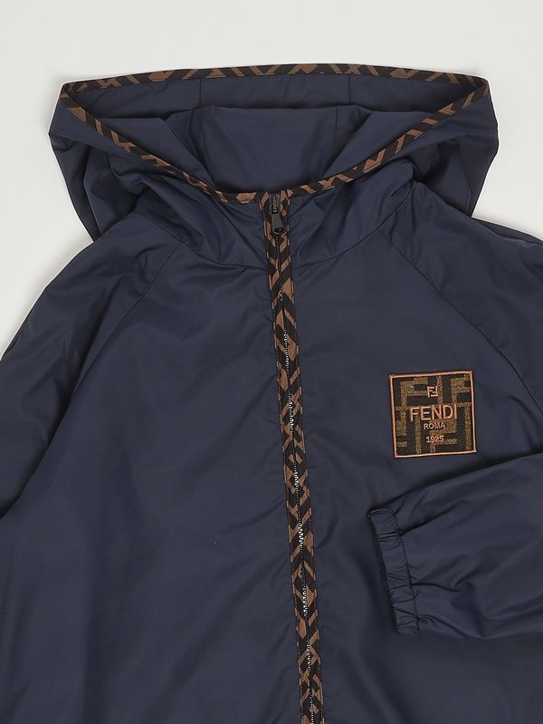 3. Girl's nylon jacket Blue Fendi jua274as56