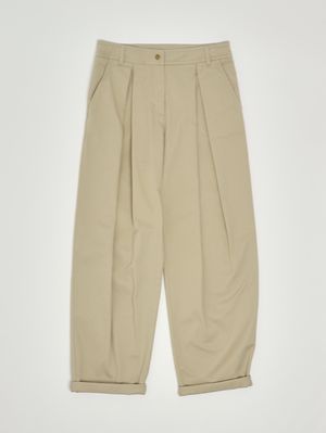 1. Mädchenhose aus Stretch-Baumwolle Beige