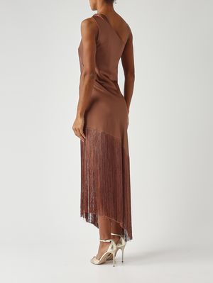 4. Vestido de satén para mujer Marrón Quemado