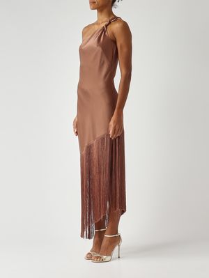 3. Vestido de satén para mujer Marrón Quemado