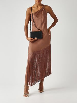2. Vestido de satén para mujer Marrón Quemado