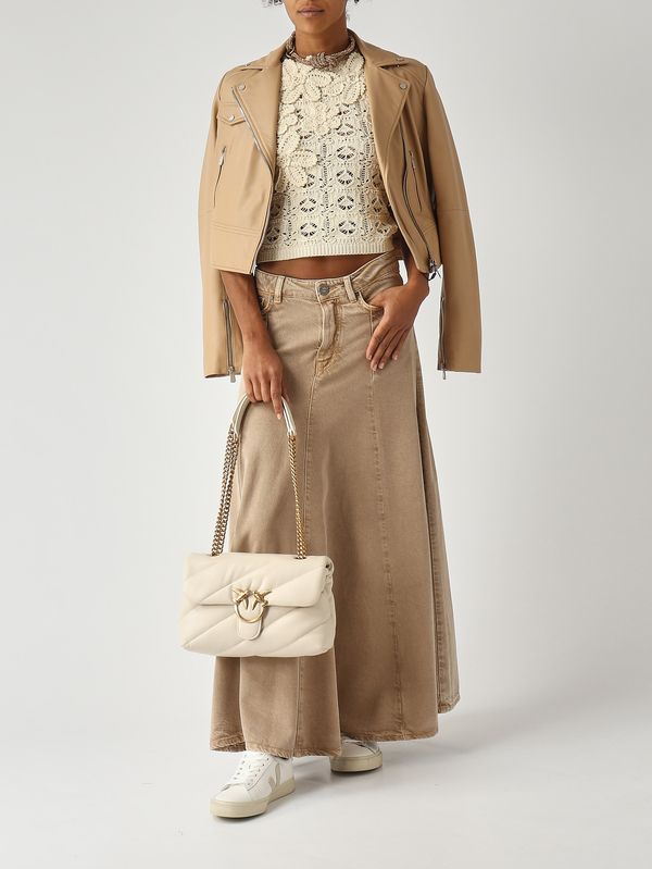 2. Giacca donna New Sensible in pelle nappa Beige Chiaro Pinko 106247a32i