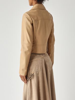 4. Giacca donna New Sensible in pelle nappa Beige Chiaro