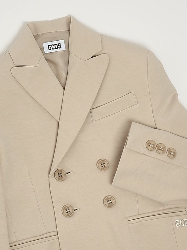 3. Blazer enfant en coton et nylon extensible Beige GCDS c1bkqa510t328