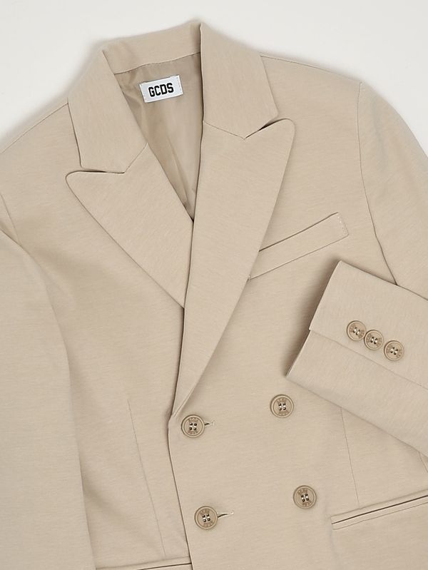3. Blazer garçon en coton et nylon extensible Beige GCDS c1bjqa510t328