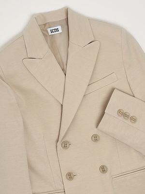 3. Blazer garçon en coton et nylon extensible Beige