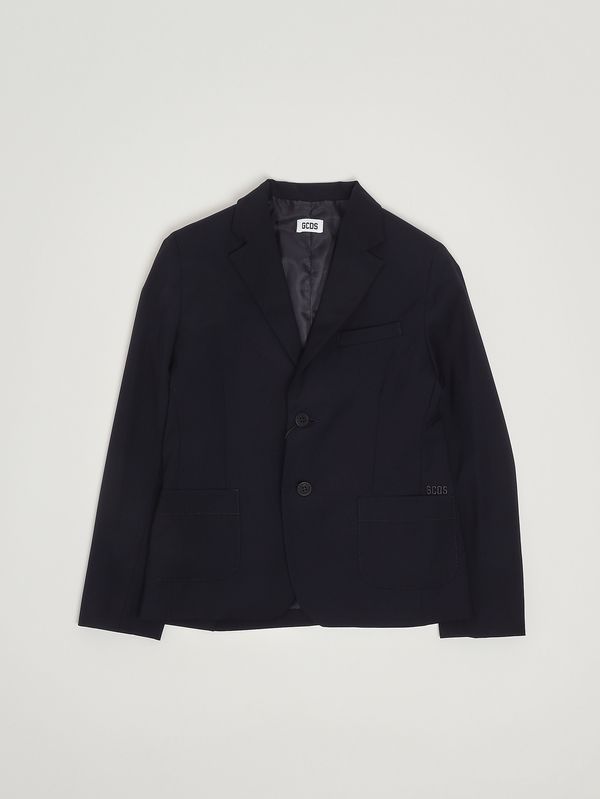 1. Blazer garçon en mélange de viscose extensible Bleu GCDS c1bjqa513t329