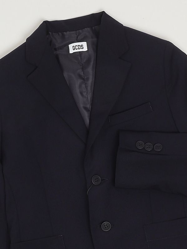 3. Blazer garçon en mélange de viscose extensible Bleu GCDS c1bjqa513t329