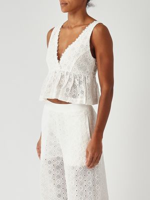 3. Top donna Kiersten in cotone Bianco