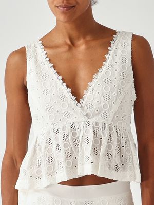 5. Top donna Kiersten in cotone Bianco