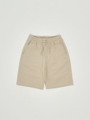 1. Pantalón corto para niño en mezcla de algodón elástico Beige