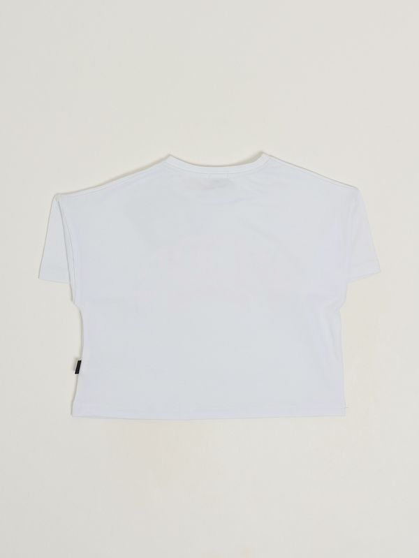 2. T-shirt bambina in jersey di cotone stretch Bianco Ottico GCDS c1gjqc543j336