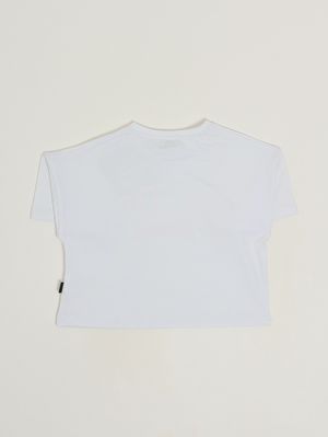 2. T-shirt bambina in jersey di cotone stretch Bianco Ottico