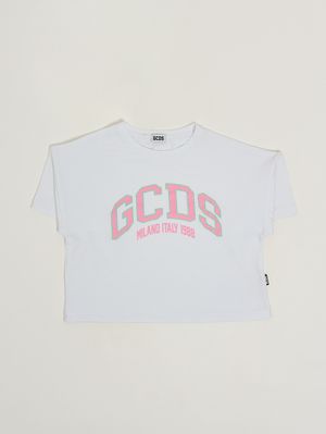 1. T-shirt bambina in jersey di cotone stretch Bianco Ottico