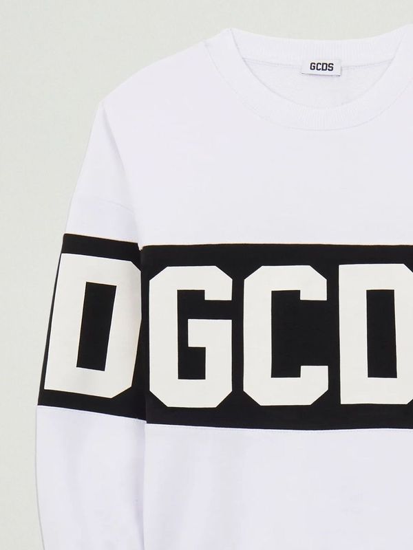 3. Boys' cotton-blend sweatshirt Black and White GCDS z0ujqe584f004