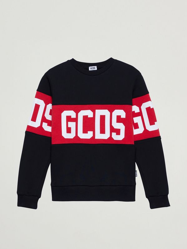 Sudadera de niño en mezcla de algodón Negro-Rojo GCDS