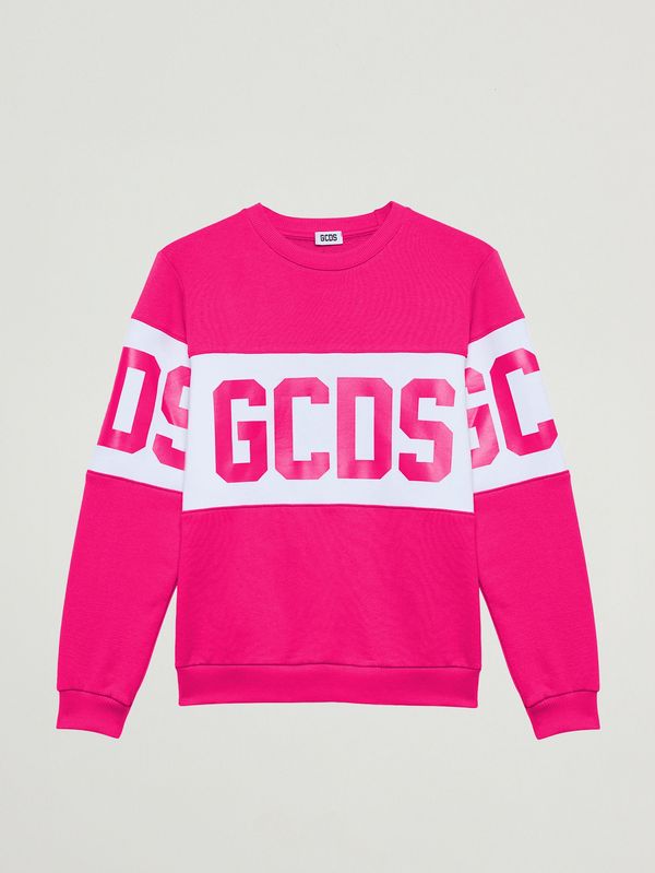 Sudadera de niño en mezcla de algodón Fucsia-Blanco GCDS