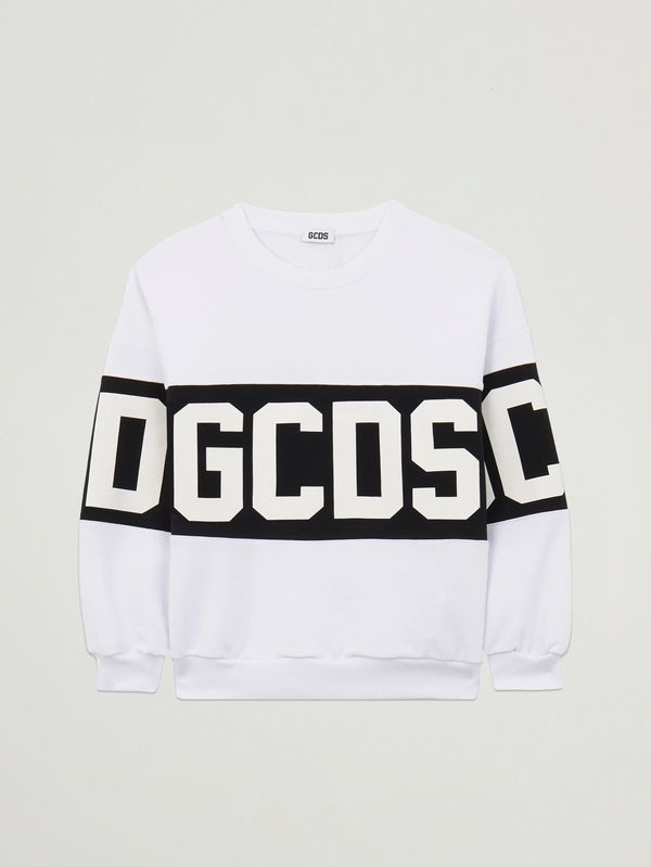 Sudadera de niño en mezcla de algodón Blanco-Negro GCDS