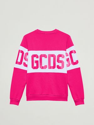2. Sudadera de niño en mezcla de algodón Fucsia-Blanco