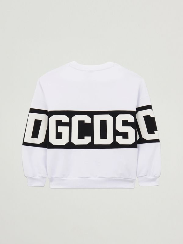 2. Boys' cotton-blend sweatshirt White-Black GCDS z0ukqe584f004