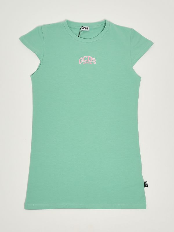 1. Vestido de niña de algodón elástico. Verde menta GCDS c1gjqb545j336